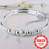 925 Sterling Silver Beaded Bangle for Women