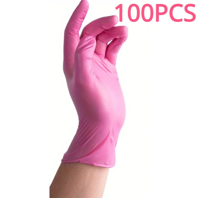 Pink Nitrile Cleaning Gloves for Kitchen, Dishwashing, and More