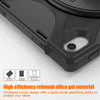 Black shockproof silicone gel case for an iPad with a thickened corner design.
