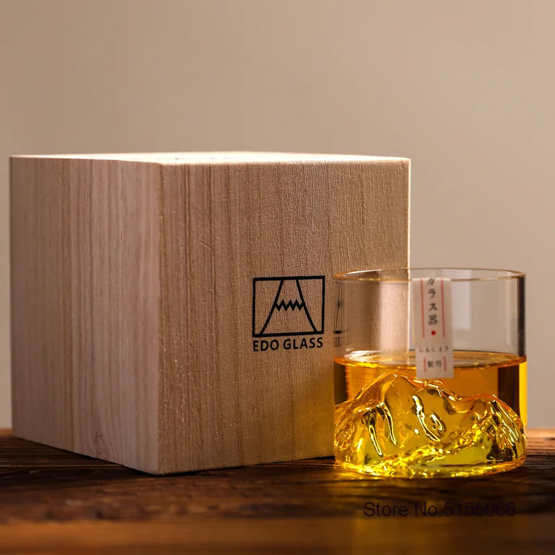 3D Mountain Whiskey Glass