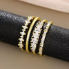 4-Piece Gold-Plated Stacking Ring Set with Cubic Zirconia