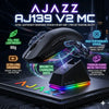 Ajazz AJ139 V2 MC wireless gaming mouse with a magnetic charging dock and RGB lighting