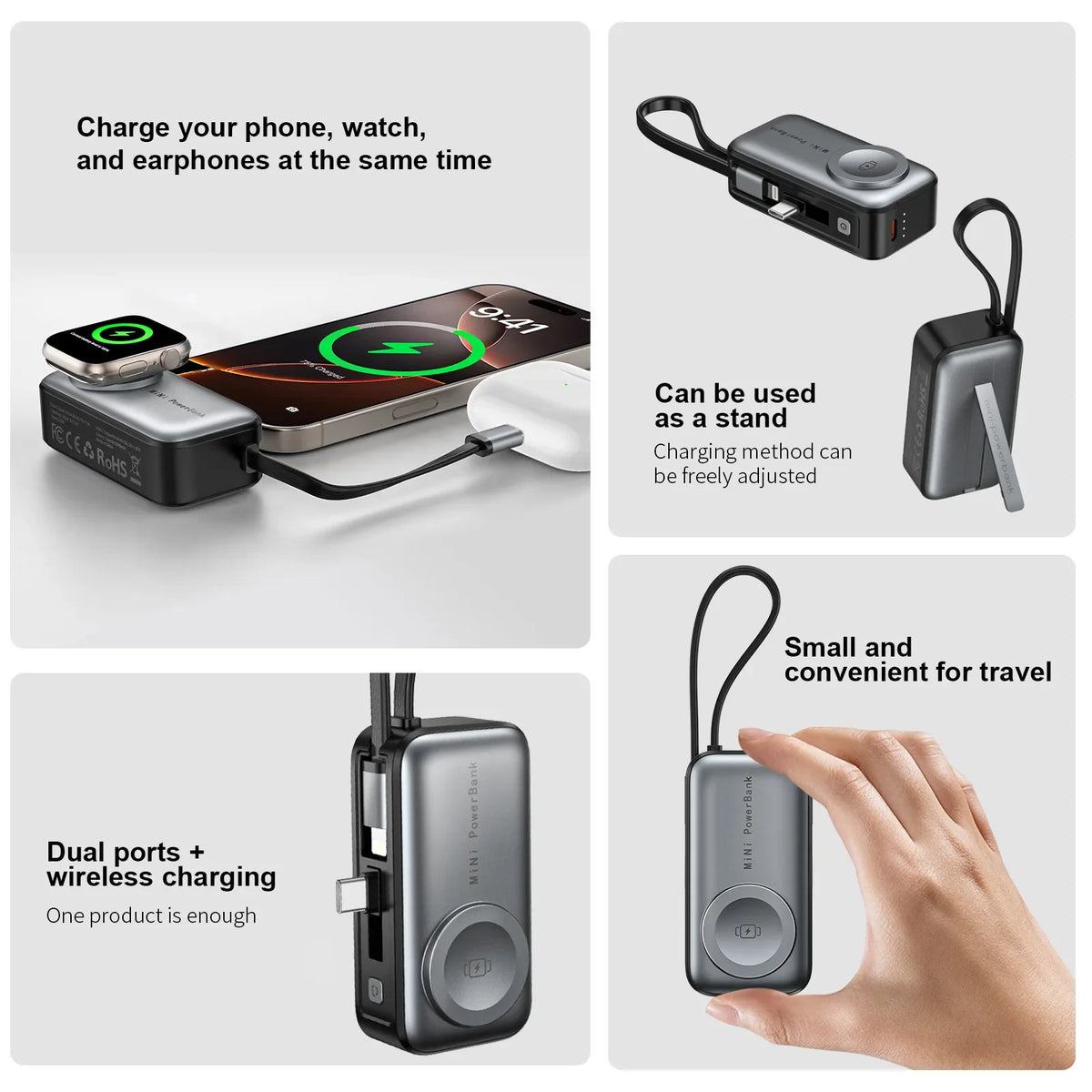 Magnetischer Powerbank mit Digitalanzeige