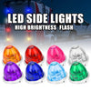 A collection of eight colored LED side lights, including orange, red, pink, purple, blue, cyan, and green, displayed in a row