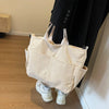 Multi-Pocket Corduroy Tote Bag – Large Capacity Casual Satchel for Travel, Work & Commute