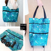 Folding Shopping Cart with Wheels - Oxford Fabric Trolley Bag