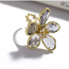 Crystal Flower Statement Ring
