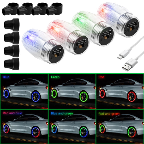Motion-Activated LED Tire Valve Caps