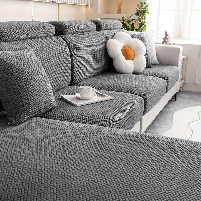 Jacquard Sofa Seat Cushion Cover – Removable & Non-Slip