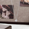 Dainty Lucky Leaf Necklace with White CZ Flowers
