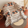 Oversized Aztec Boho Throw Blanket with Fringe