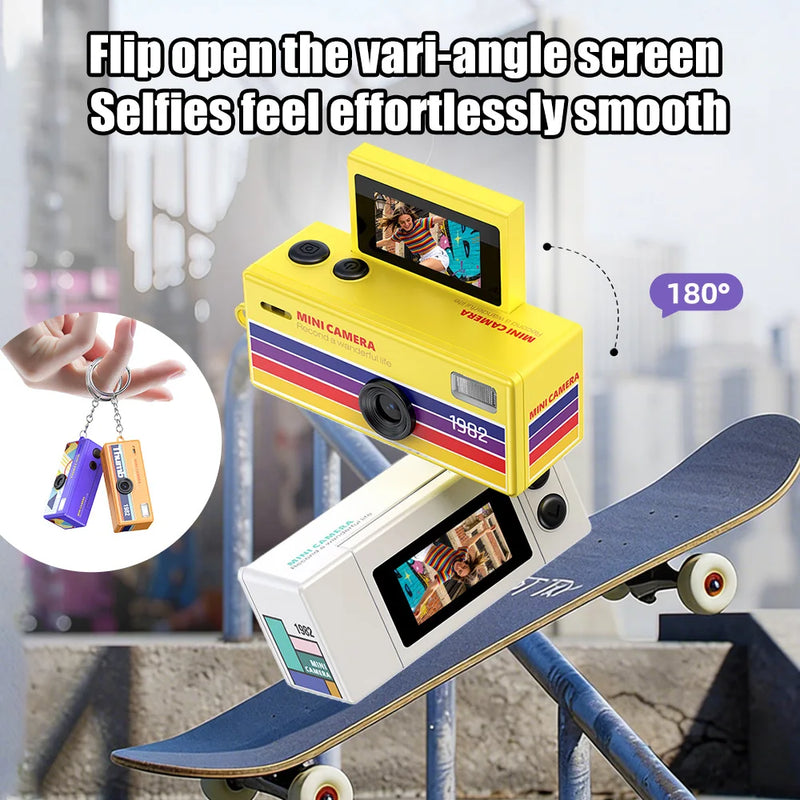 Compact Retro CCD Digital Camera with Flip Screen