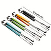 A set of five premium stainless steel BBQ tongs in various colors, demonstrating a 25.5cm length.