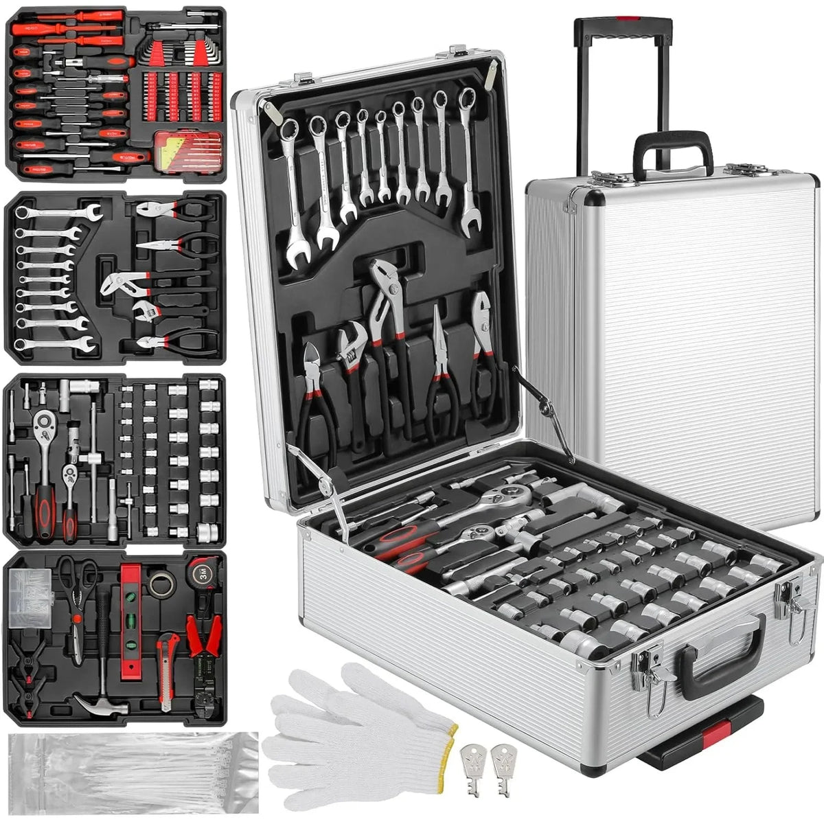 Complete 799-Piece Mechanic Tool Set with Rolling Aluminum Case