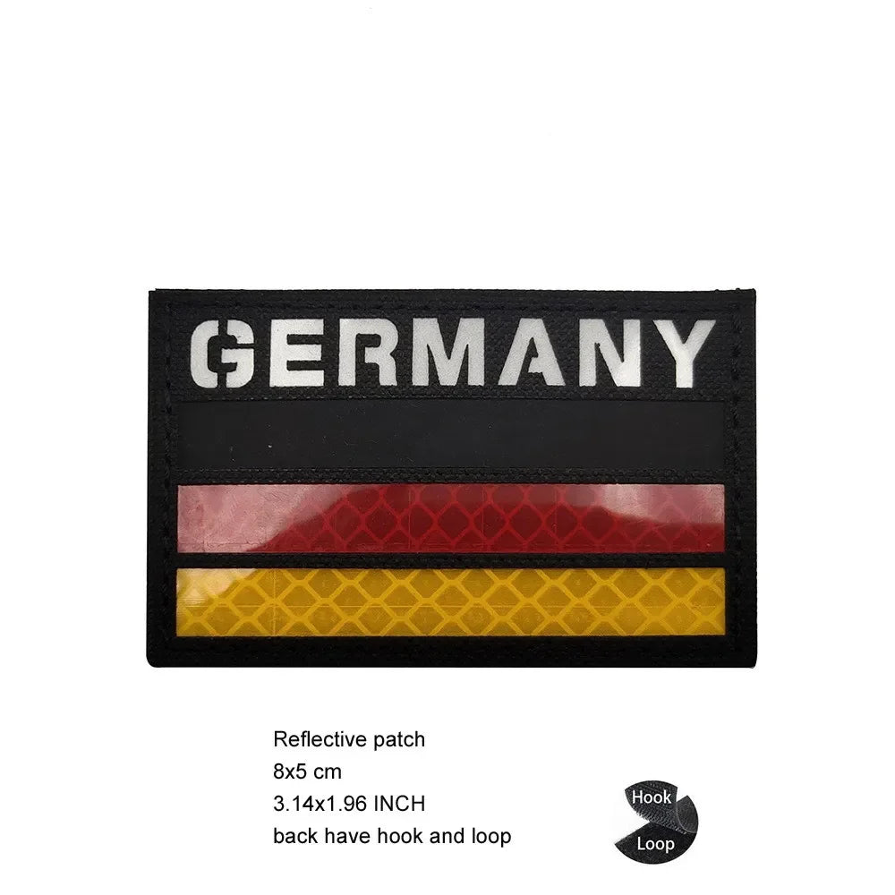 Luminous Reflective German Eagle Patch with Hook-and-Loop Backing