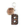 Leopard Print Letter Keychain