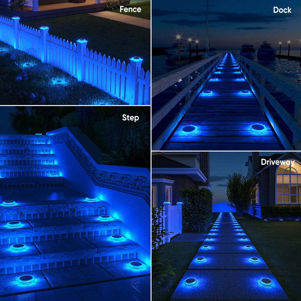 Solar Powered LED Step and Path Lights with Auto On/Off