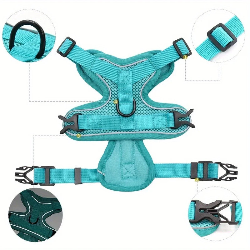Adjustable Reflective Dog Harness & Leash Set