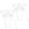 Clear Plastic Snack Cup with Straw