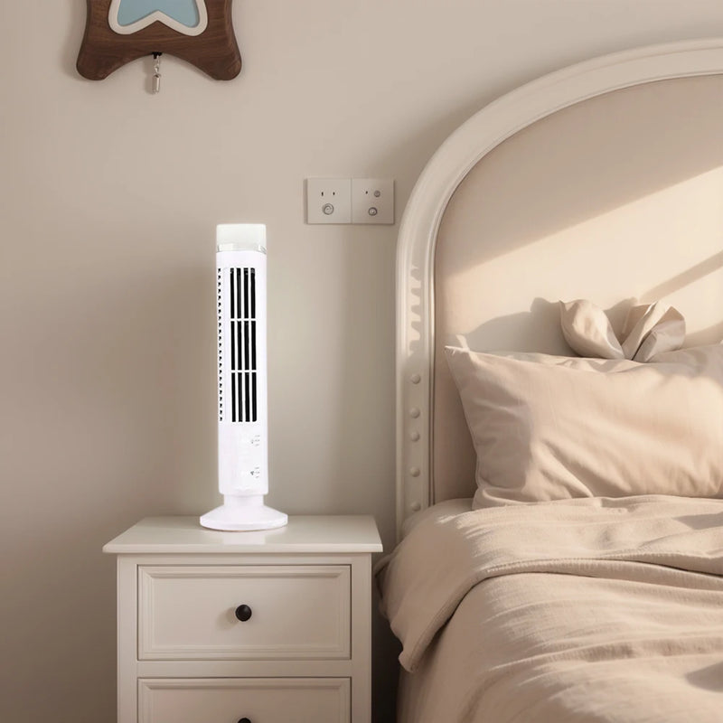 Bladeless LED Tower Fan with 90° Oscillation