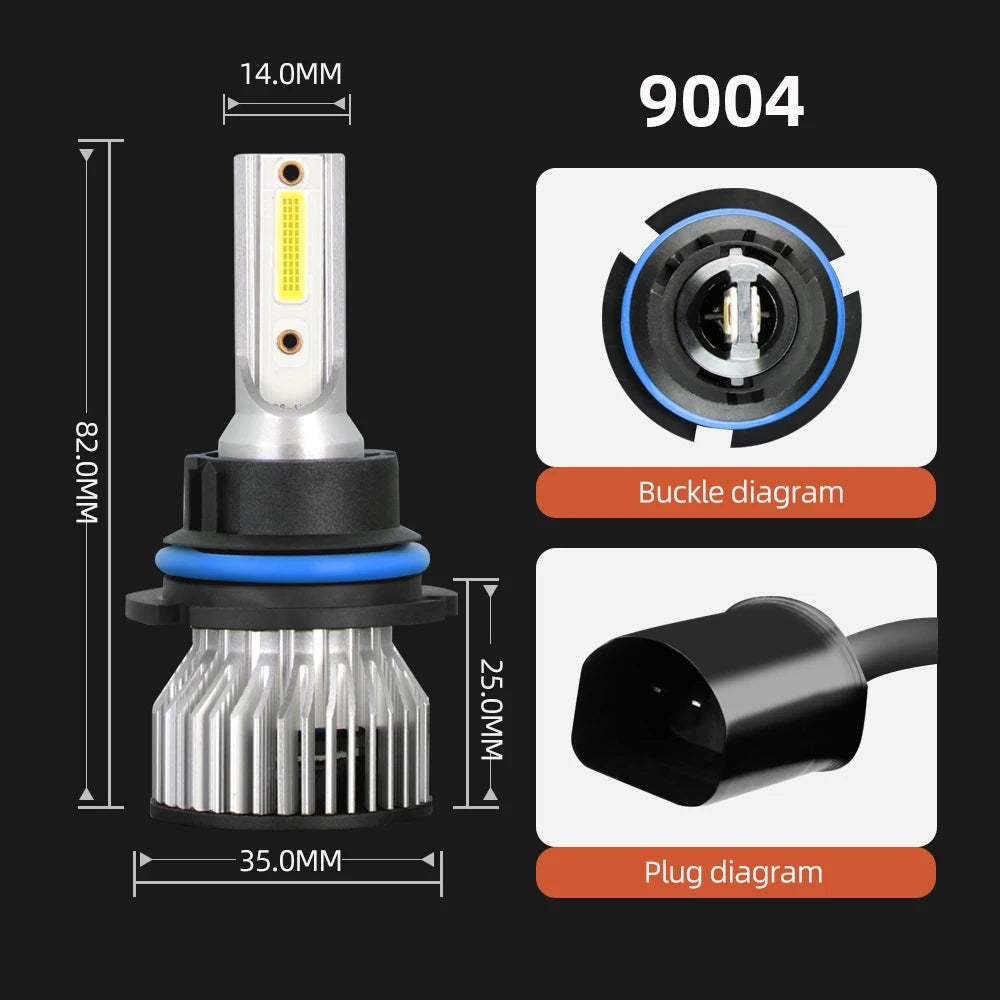 Ultra-Bright LED Headlight Bulbs with Cooling Fan (6000K)