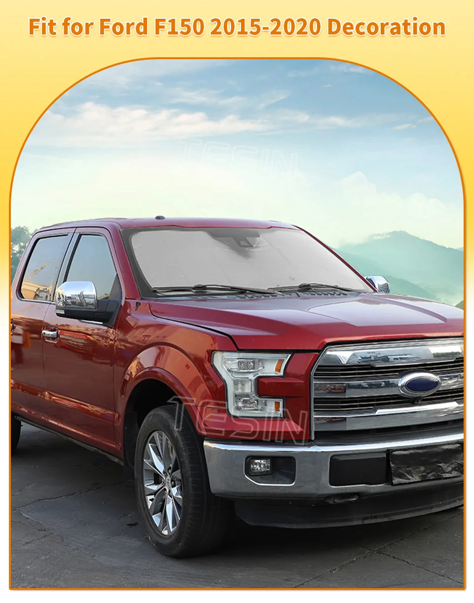 Ford F-150 Windshield Sun Shade - Heat Blocking Aluminum Foil Cover