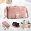 Leather Crossbody Phone Wallet Case with Card Slots & Wrist Strap