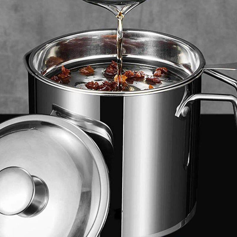 2L Stainless Steel Oil Dispenser with Fine Mesh Filter