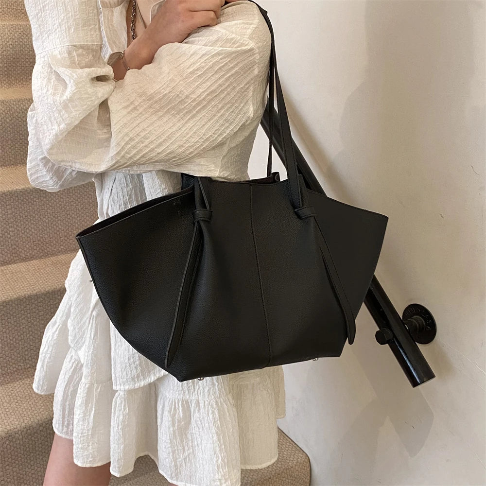 Soft PU Leather 2-in-1 Tote Bag Set for Women