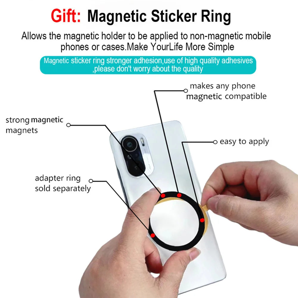 Magnetic Phone Grip and Stand with Silicone Cover