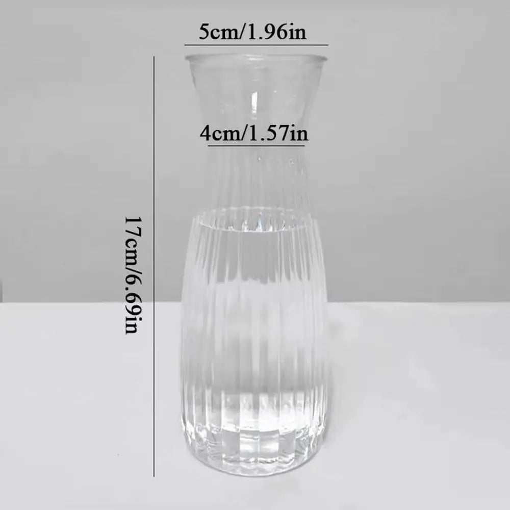 Clear Striped Plastic Flower Vase for Desk & Home Decor