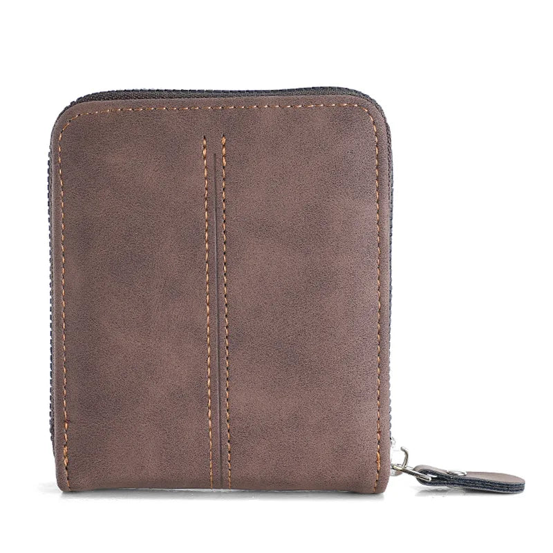 Men's Vintage PU Leather Wallet with Woven Tape Accent