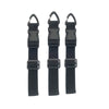 A set of five black heavy duty extension cord organizers with buckle locks.