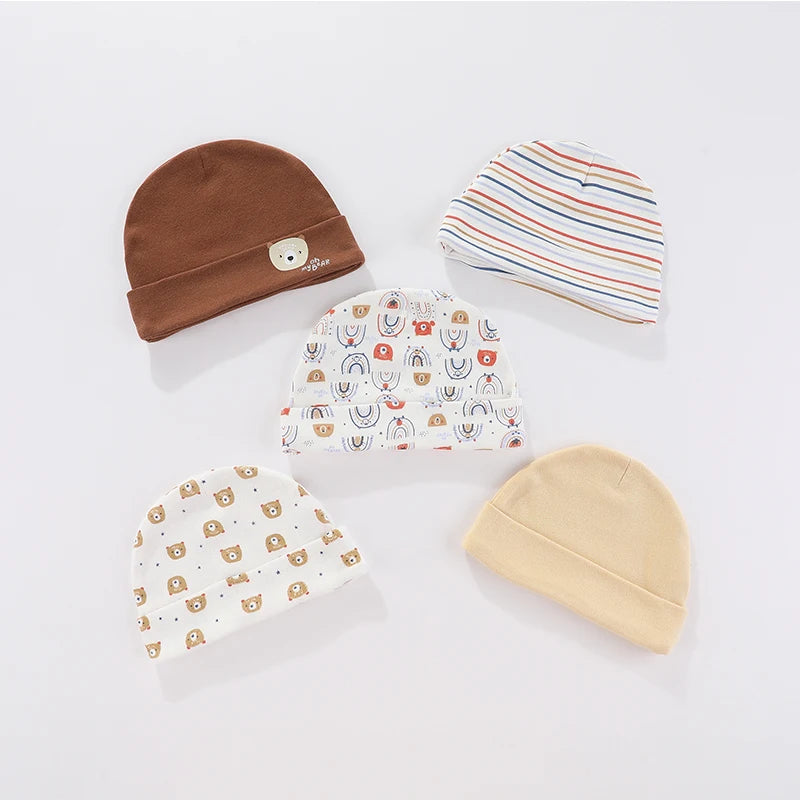Soft Cotton Baby Hats for Newborns & Infants (0-6 Months)