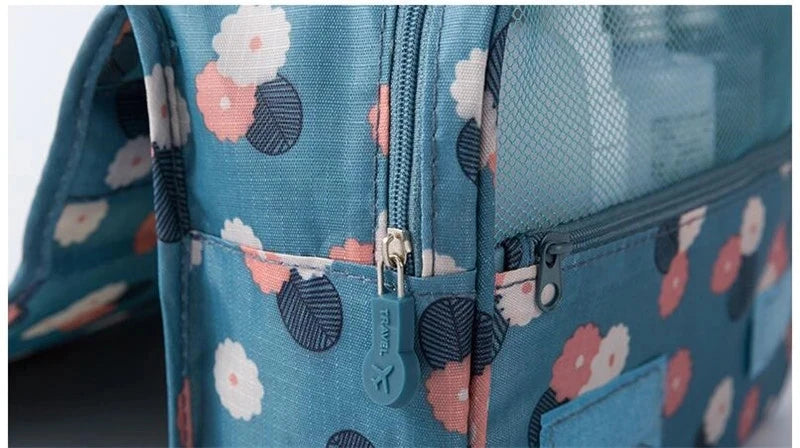 Floral Print Waterproof Hanging Travel Toiletry Bag