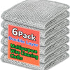 A stack of six multipurpose wire cleaning cloths in gray, featuring a double layer design.
