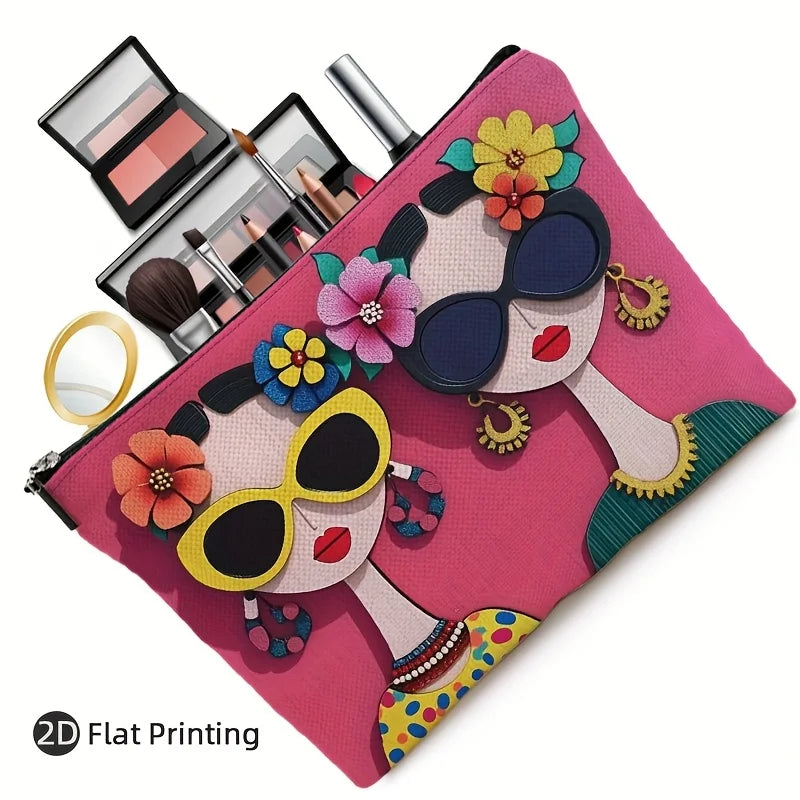 Floral Print Makeup & Travel Pouch