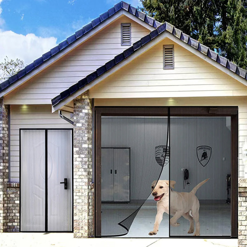 Self-Sealing Magnetic Mesh Door Screen
