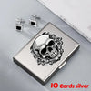 Skull Print Stainless Steel Credit Card Holder Wallet