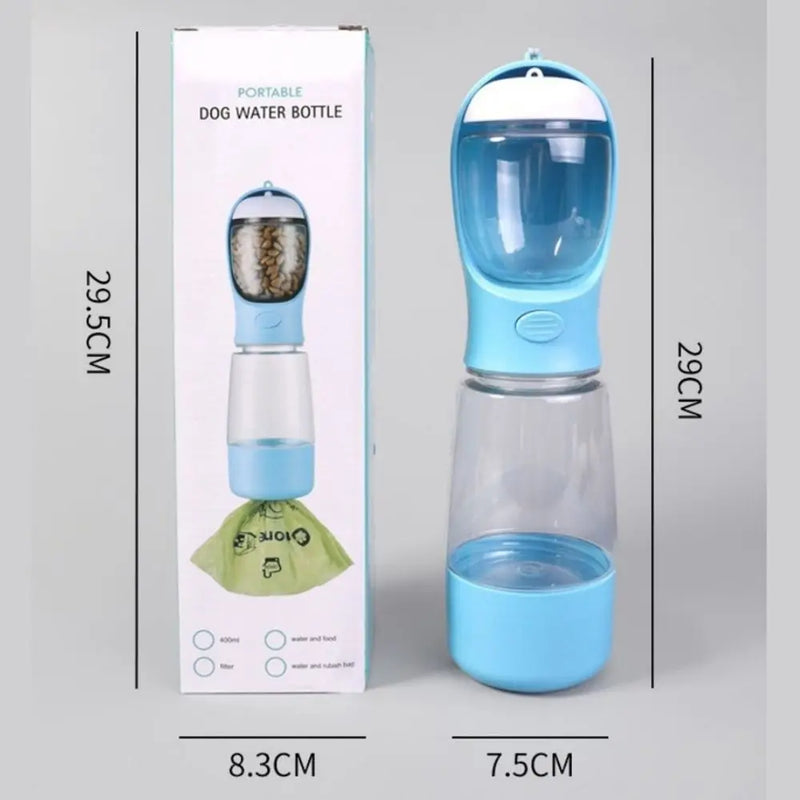 3-in-1 Portable Dog Water Dispenser with Food Container & Waste Bag Holder