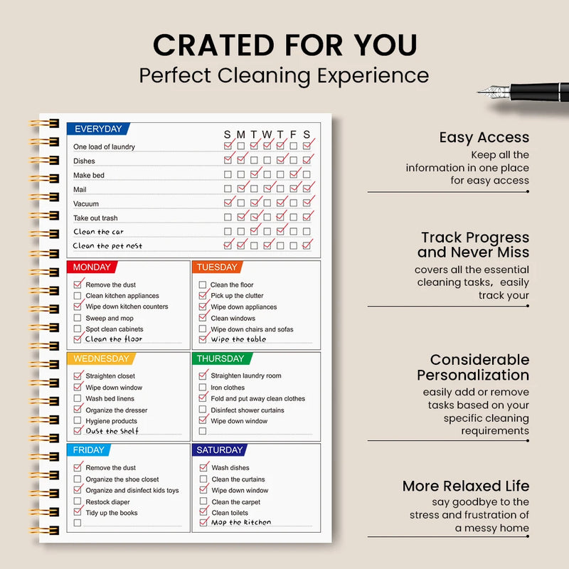 A5 Weekly Cleaning Planner
