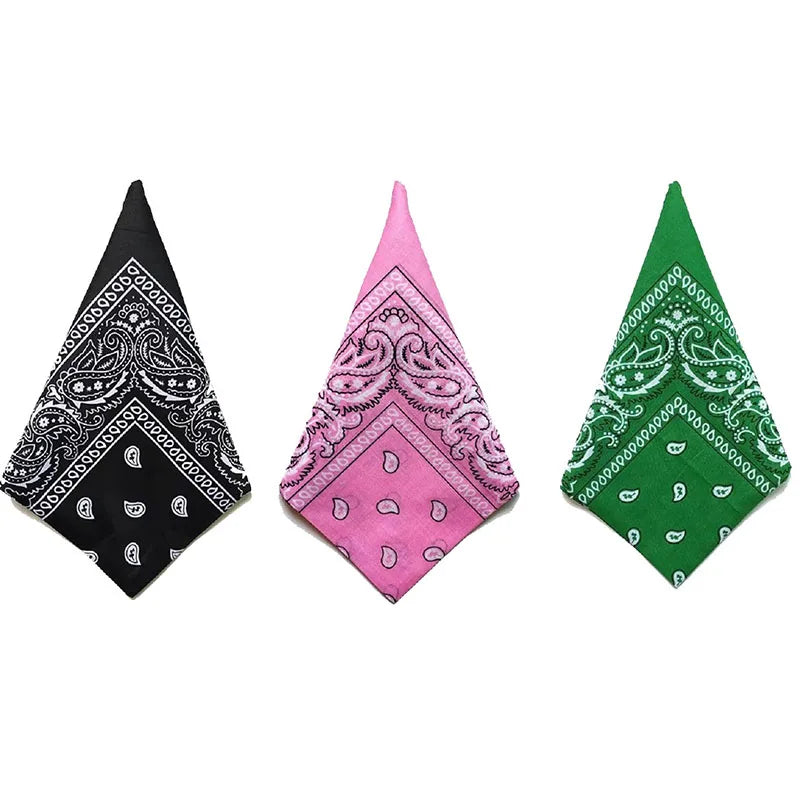 Paisley Bandana Square Scarf – 55cm Cotton Blend for Men and Women