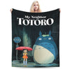 Cozy Grey Totoro-Inspired Fleece Throw Blanket