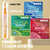 A set of 12-color acrylic paint markers featuring blue, green, and red tones with soft brush tips.