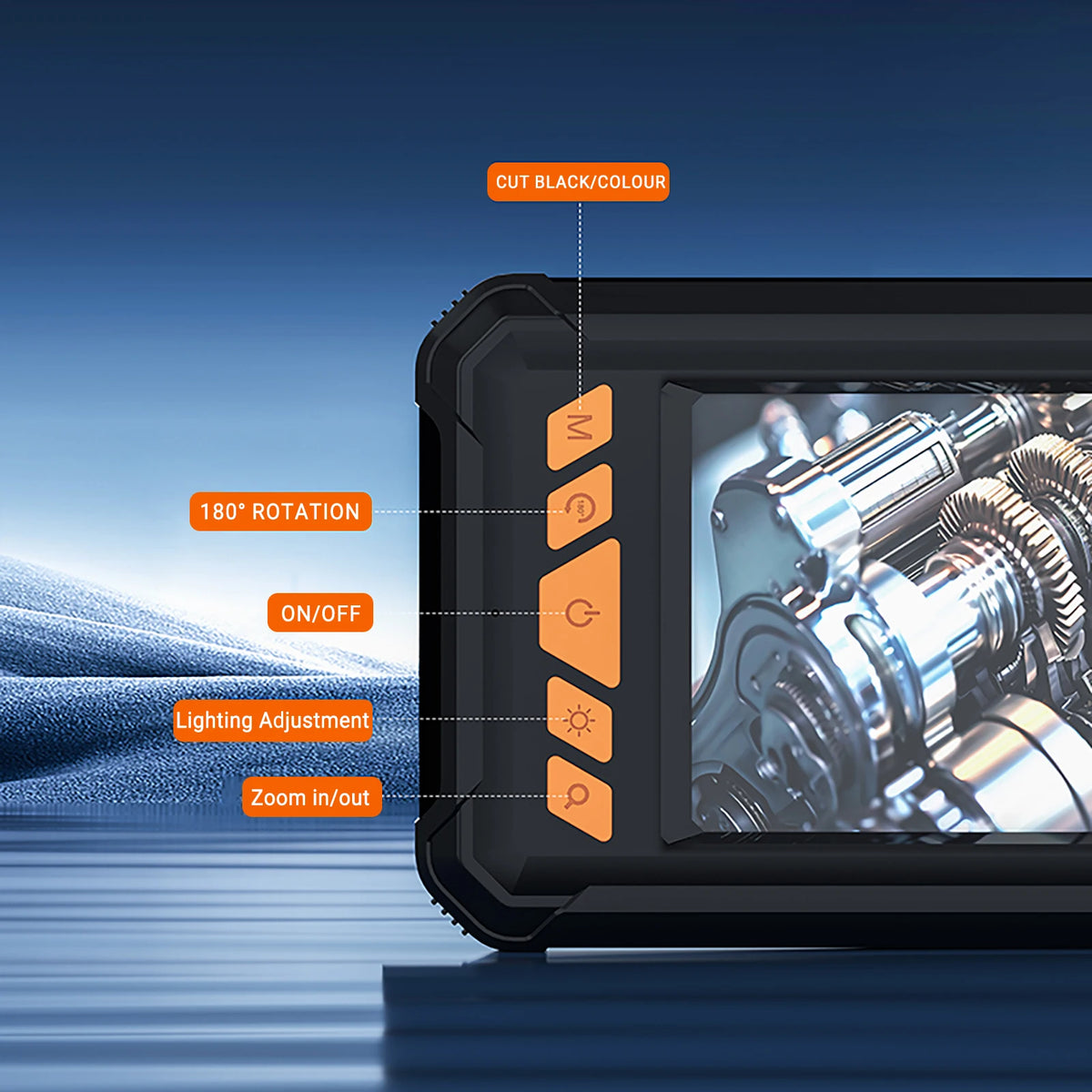 HD Handheld Endoscope Inspection Camera with 4.3-inch Screen and Adjustable LED Lights