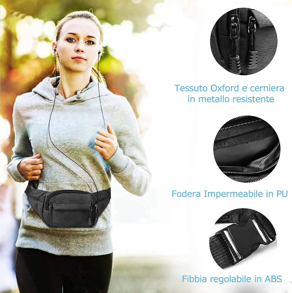 Adjustable Oxford Waist Pack for Running and Outdoor Activities