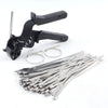 304 Stainless Steel Cable Tie Gun with 100 Metal Zip Ties