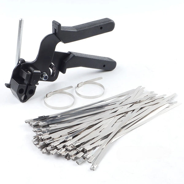 304 Stainless Steel Cable Tie Gun with 100 Metal Zip Ties
