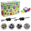 Metal Assemble Gyro spinning top battle set with launchers and various metal tops