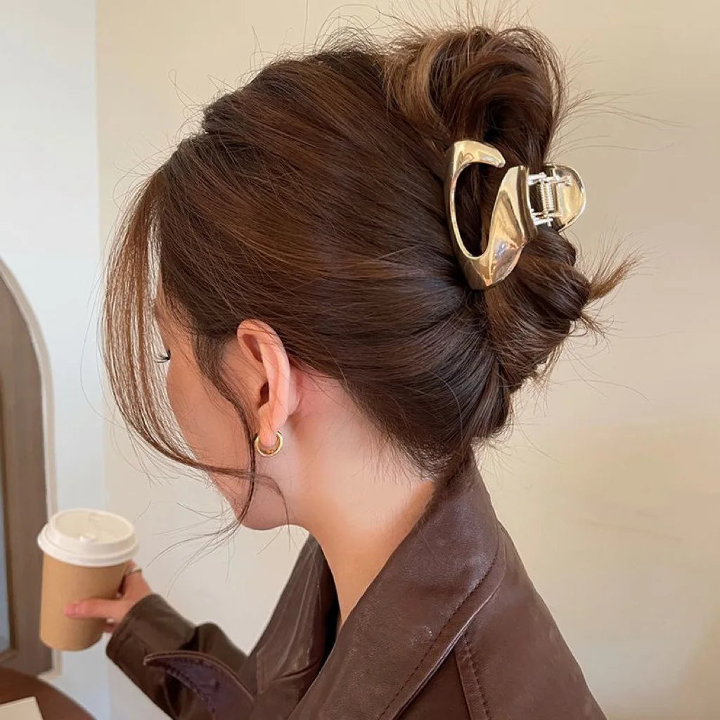 Gold S-Shaped Metal Hair Claw